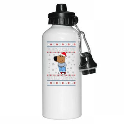 IM Just A Chill Guy Who Likes Christmas Ugly Sweater Gift Aluminum Water Bottle