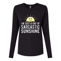 I’m Just A Ray Of Sarcastic Sunshine Funny Sarcastic Saying Womens Cotton Relaxed Long Sleeve T-Shirt