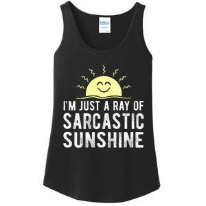 I’m Just A Ray Of Sarcastic Sunshine Funny Sarcastic Saying Ladies Essential Tank