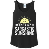 I’m Just A Ray Of Sarcastic Sunshine Funny Sarcastic Saying Ladies Essential Tank