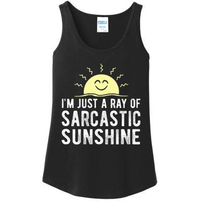 I’m Just A Ray Of Sarcastic Sunshine Funny Sarcastic Saying Ladies Essential Tank