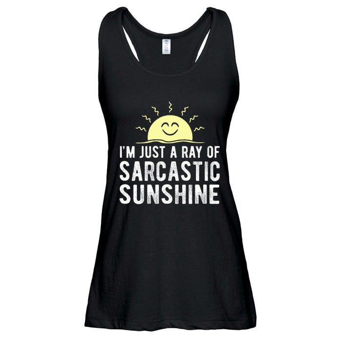 I’m Just A Ray Of Sarcastic Sunshine Funny Sarcastic Saying Ladies Essential Flowy Tank