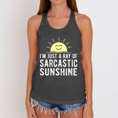 I’m Just A Ray Of Sarcastic Sunshine Funny Sarcastic Saying Women's Knotted Racerback Tank