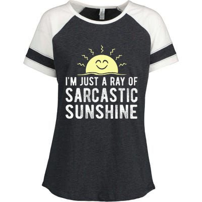 I’m Just A Ray Of Sarcastic Sunshine Funny Sarcastic Saying Enza Ladies Jersey Colorblock Tee