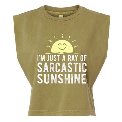 I’m Just A Ray Of Sarcastic Sunshine Funny Sarcastic Saying Garment-Dyed Women's Muscle Tee