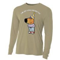 IM Just A Chill Birthday Guy Funny Meme Cooling Performance Long Sleeve Crew