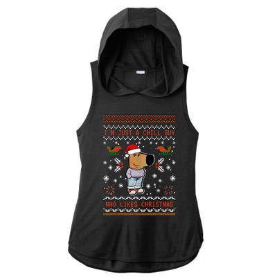 IM Just A Chill Guy Who Likes Christmas My New Character Ladies PosiCharge Tri-Blend Wicking Draft Hoodie Tank