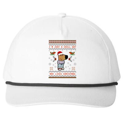 IM Just A Chill Guy Who Likes Christmas My New Character Snapback Five-Panel Rope Hat