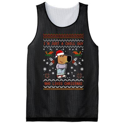 IM Just A Chill Guy Who Likes Christmas My New Character Mesh Reversible Basketball Jersey Tank