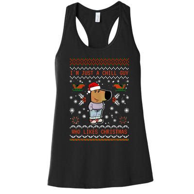 IM Just A Chill Guy Who Likes Christmas My New Character Women's Racerback Tank