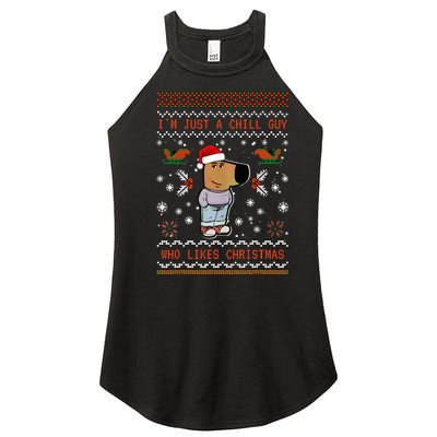 IM Just A Chill Guy Who Likes Christmas My New Character Women's Perfect Tri Rocker Tank