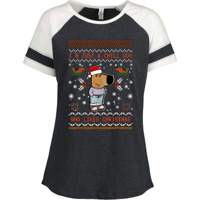 IM Just A Chill Guy Who Likes Christmas My New Character Enza Ladies Jersey Colorblock Tee