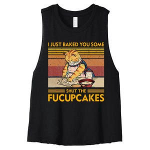 I Just Baked You Some Shut The Fucupcakes Women's Racerback Cropped Tank