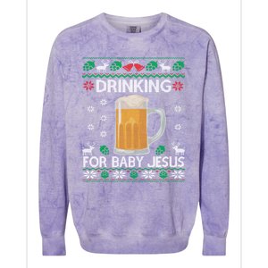 Ing Jesus Beer Lover Christian Ugly Christmas Gift Colorblast Crewneck Sweatshirt