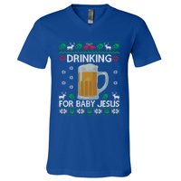 Ing Jesus Beer Lover Christian Ugly Christmas Gift V-Neck T-Shirt