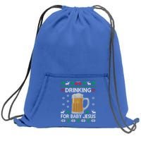 Ing Jesus Beer Lover Christian Ugly Christmas Gift Sweatshirt Cinch Pack Bag