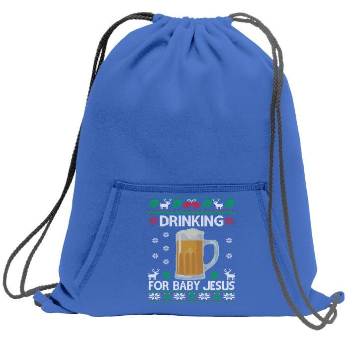 Ing Jesus Beer Lover Christian Ugly Christmas Gift Sweatshirt Cinch Pack Bag