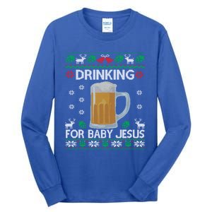 Ing Jesus Beer Lover Christian Ugly Christmas Gift Tall Long Sleeve T-Shirt