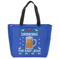 Ing Jesus Beer Lover Christian Ugly Christmas Gift Zip Tote Bag