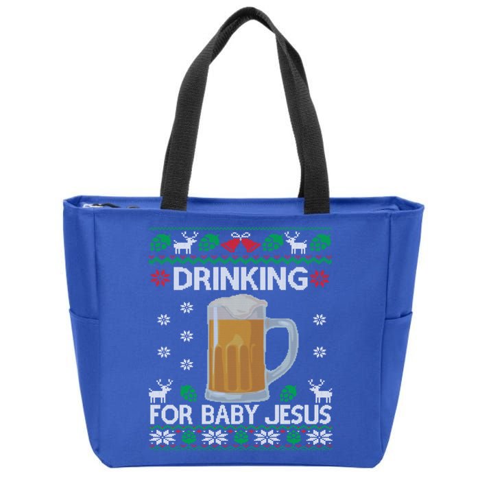 Ing Jesus Beer Lover Christian Ugly Christmas Gift Zip Tote Bag