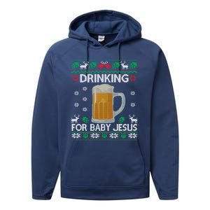 Ing Jesus Beer Lover Christian Ugly Christmas Gift Performance Fleece Hoodie