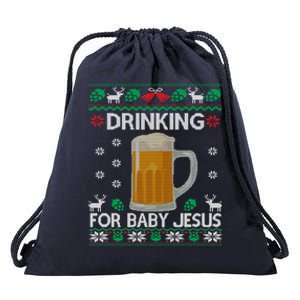 Ing Jesus Beer Lover Christian Ugly Christmas Gift Drawstring Bag