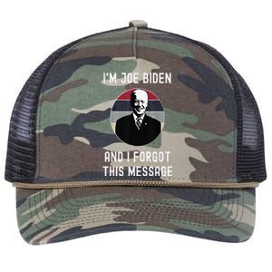 I'm Joe Biden And I Forgot This Message Funny Political Retro Rope Trucker Hat Cap