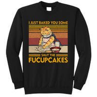 I Just Baked You Some Shut The Fucupcakes Retro Vintage Cat Sweatshirt