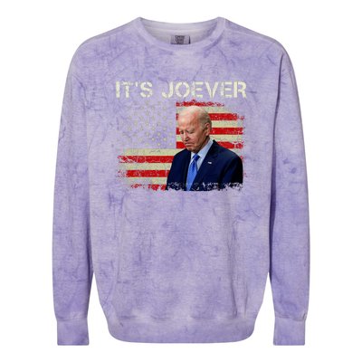 ItS Joever Biden Biden Has Quit The Race For President Colorblast Crewneck Sweatshirt