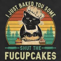 I Just Baked You Some Shut The Fucupcakes Vintage Retro Cat Golf Towel