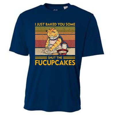 I Just Baked You Some Shut The Fucupcakes Retro Vintage Cat Cooling Performance Crew T-Shirt