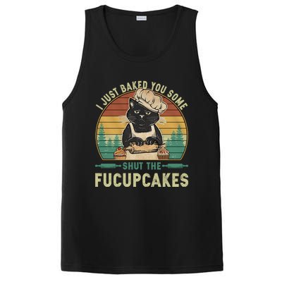 I Just Baked You Some Shut He Fucupcakes Vintage Retro Cat PosiCharge Competitor Tank