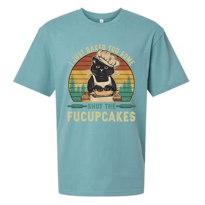 I Just Baked You Some Shut He Fucupcakes Vintage Retro Cat Sueded Cloud Jersey T-Shirt