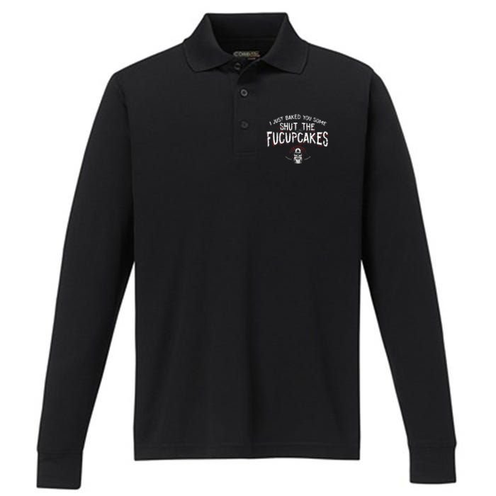 I Just Baked You Some Shut The Fucupcakes Viking Performance Long Sleeve Polo