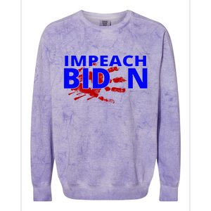 Impeach Joe Biden Bloody Handprint Colorblast Crewneck Sweatshirt