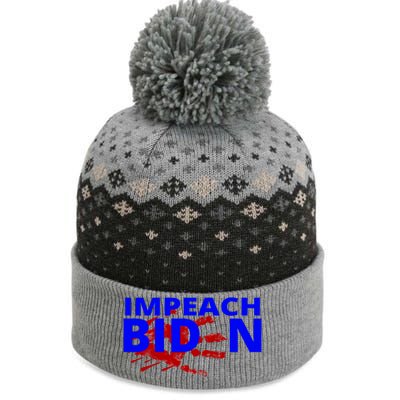 Impeach Joe Biden Bloody Handprint The Baniff Cuffed Pom Beanie