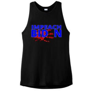 Impeach Joe Biden Bloody Handprint Ladies PosiCharge Tri-Blend Wicking Tank