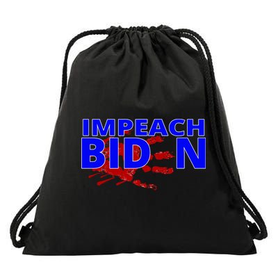 Impeach Joe Biden Bloody Handprint Drawstring Bag
