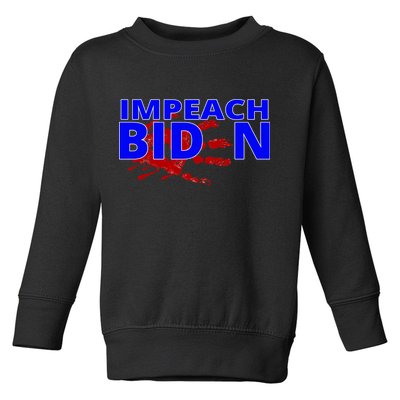 Impeach Joe Biden Bloody Handprint Toddler Sweatshirt