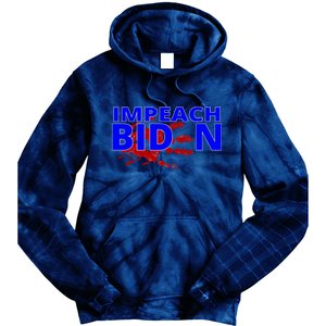 Impeach Joe Biden Bloody Handprint Tie Dye Hoodie