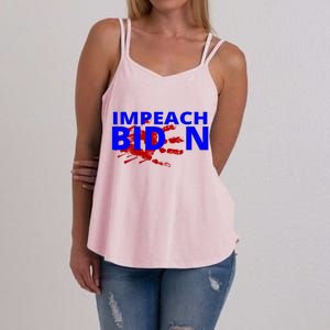 Impeach Joe Biden Bloody Handprint Women's Strappy Tank