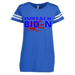 Impeach Joe Biden Bloody Handprint Enza Ladies Jersey Football T-Shirt