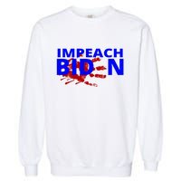 Impeach Joe Biden Bloody Handprint Garment-Dyed Sweatshirt