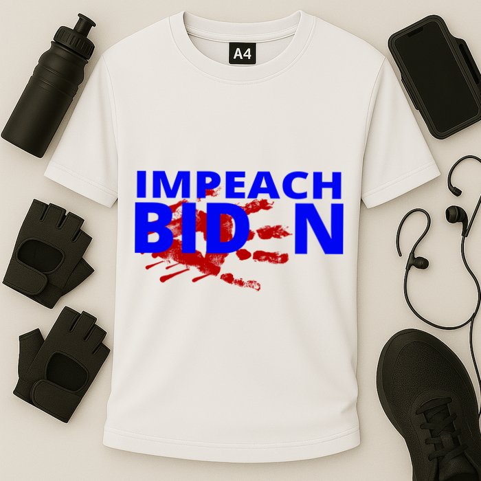 Impeach Joe Biden Bloody Handprint Cooling Performance Crew T-Shirt