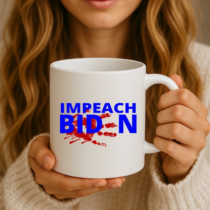 Impeach Joe Biden Bloody Handprint Mug