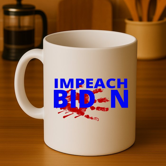 Impeach Joe Biden Bloody Handprint Mug