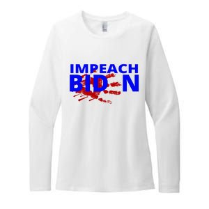 Impeach Joe Biden Bloody Handprint Womens CVC Long Sleeve Shirt