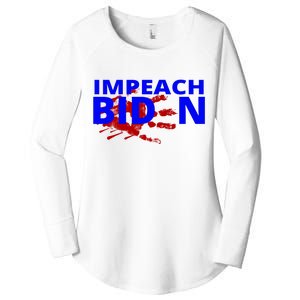 Impeach Joe Biden Bloody Handprint Women's Perfect Tri Tunic Long Sleeve Shirt