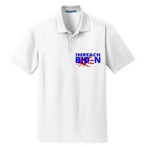 Impeach Joe Biden Bloody Handprint Dry Zone Grid Polo