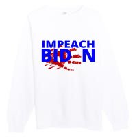 Impeach Joe Biden Bloody Handprint Premium Crewneck Sweatshirt